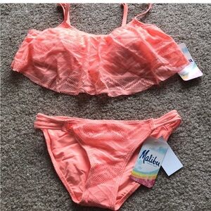 Coral Bikini Set Small Bottoms Medium Top